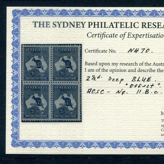 2½d blue block of 4 from the Harrison printing ...