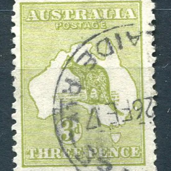 3d olive, Die II. F/U & well centred. ACSC 13F, ...
