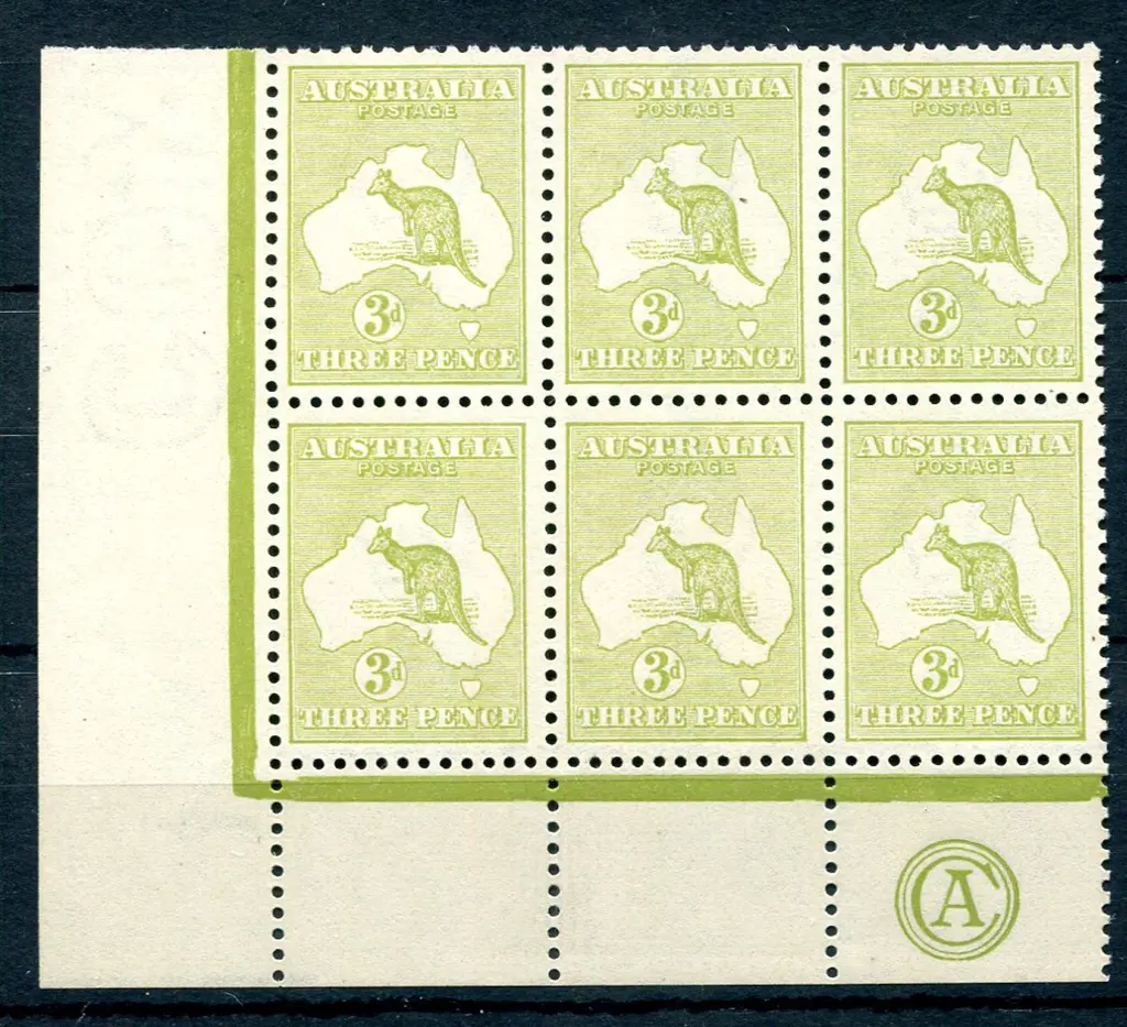 3d olive lower "CA" monogram left marginal corner ... Image 1++