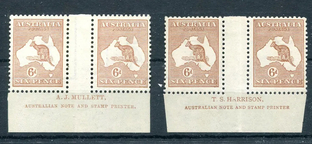 6d chestnut in Mullett & Harrison imprint pairs. ... Image 1++