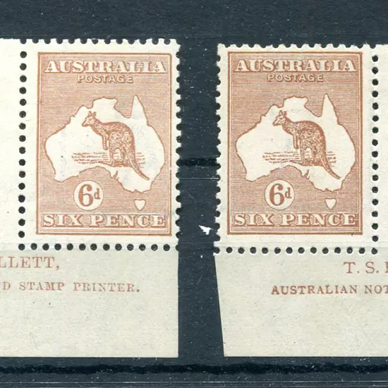 6d chestnut in Mullett & Harrison imprint pairs. ...