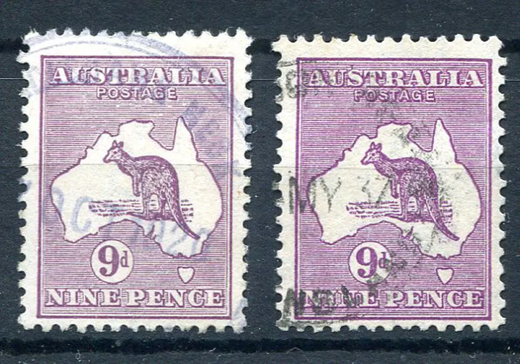 9d violet x 2 fine used with "flaw over second "E" ... Image 1++