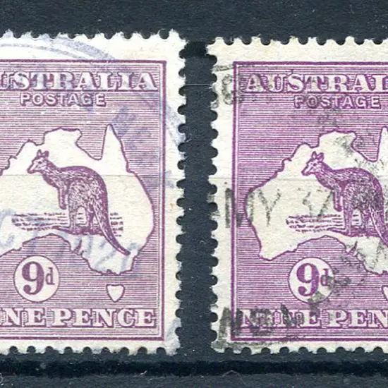 9d violet x 2 fine used with "flaw over second "E" ...