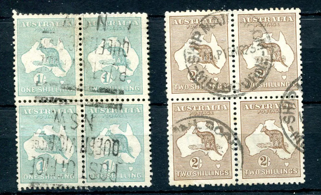 1/- blue-green & 2/- brown in good to fine ... Image 1++
