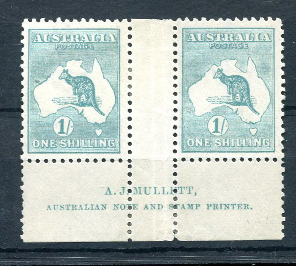 1/- bright blue-green, Die IIB plate 4 Mullett ... Image 1++