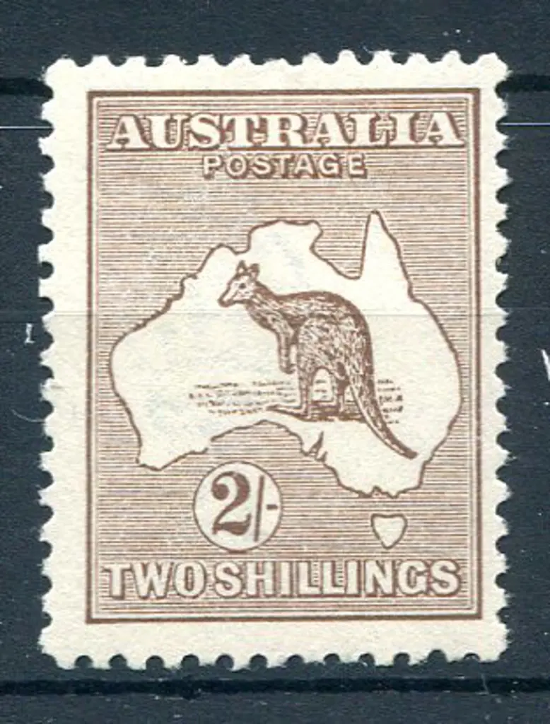 2/- brown. MLH, centred slightly right. ACSC 37A, ... Image 1++