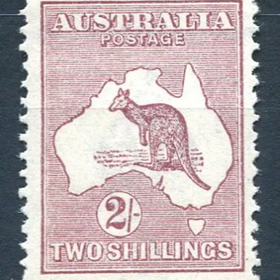 2/- maroon with "colour spot on right frame near ...