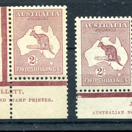 2/- maroon, plate 4 Mullett & Ash (N over N) ...