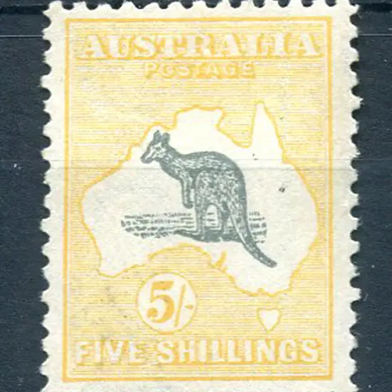 5/- grey-black & chrome. Minute ink spot to right ...