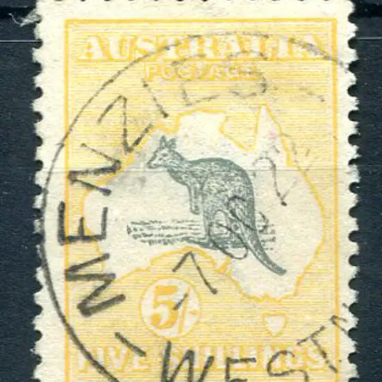 5/- grey & deep yellow fine used with crisp 1922 ...