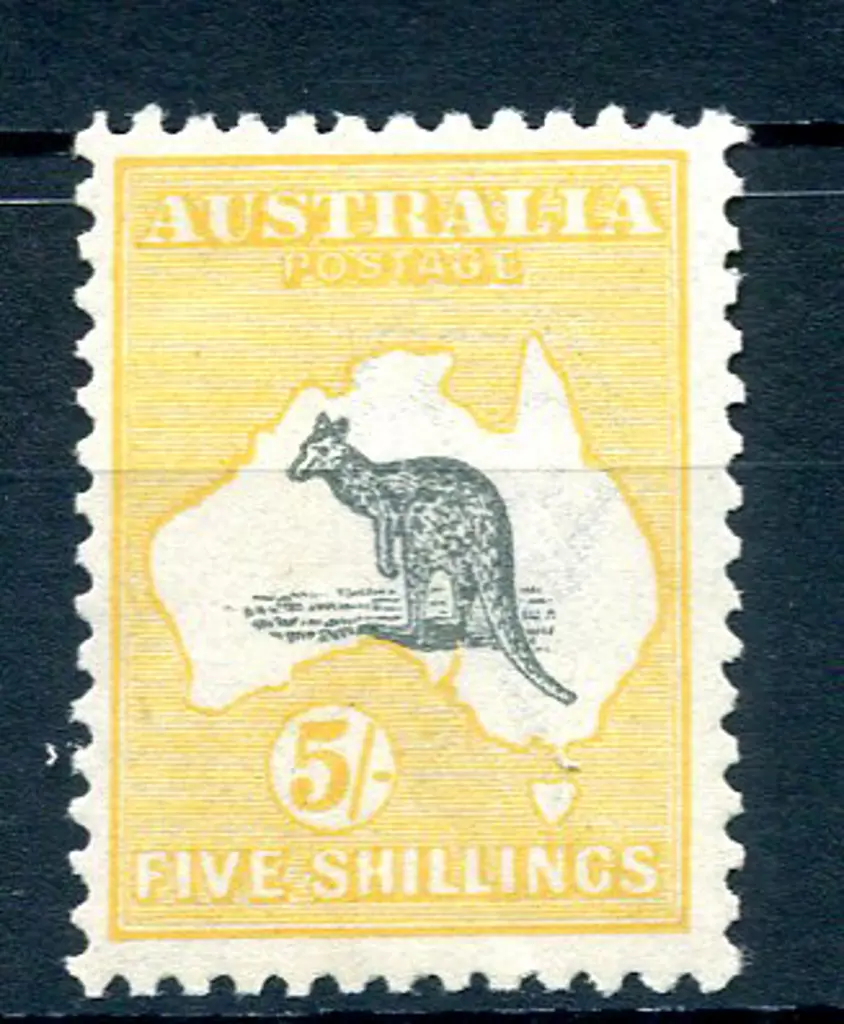 5/- grey & deep yellow with "Spencer's Gulf ... Image 1++
