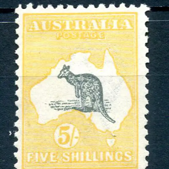 5/- grey & deep yellow with "Spencer's Gulf ...