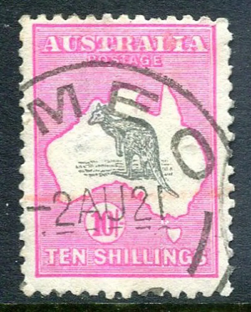 10/- grey & deep aniline pink with "short ... Image 1++