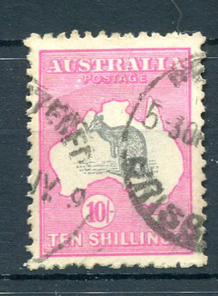 10/- grey & deep aniline pink with "white flaw ... Image 1++