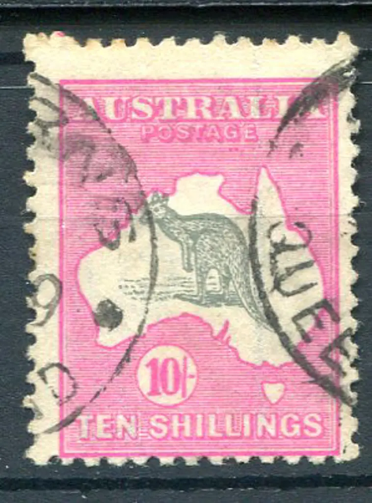 10/- grey & deep aniline pink. F/U with 2 partial ... Image 1++
