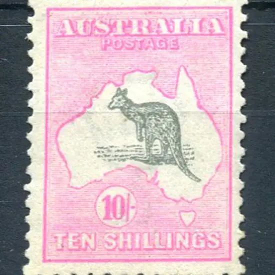 10/- grey & deep aniline pink. Fresh MLH with good ...
