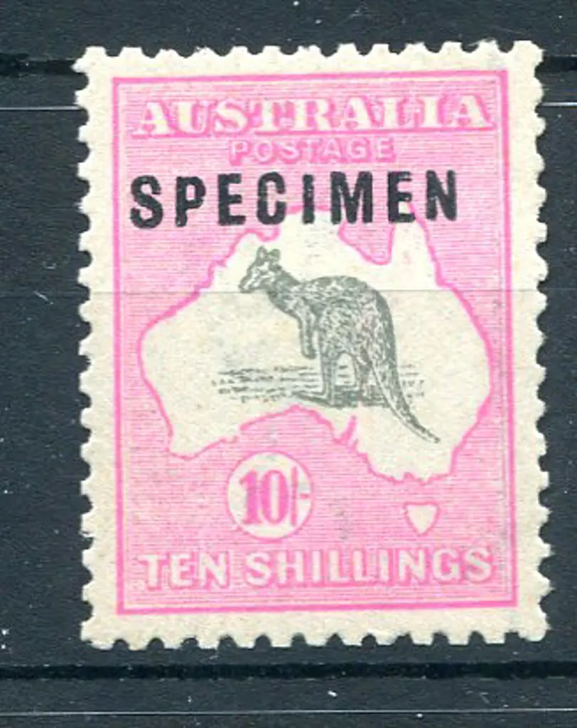 10/- grey & pink ovptd "SPECIMEN" type C. MVLH. ... Image 1++