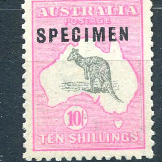 10/- grey & pink ovptd "SPECIMEN" type C. MVLH. ...