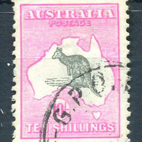 10/- grey & pink with "white flaw in Gulf of ...