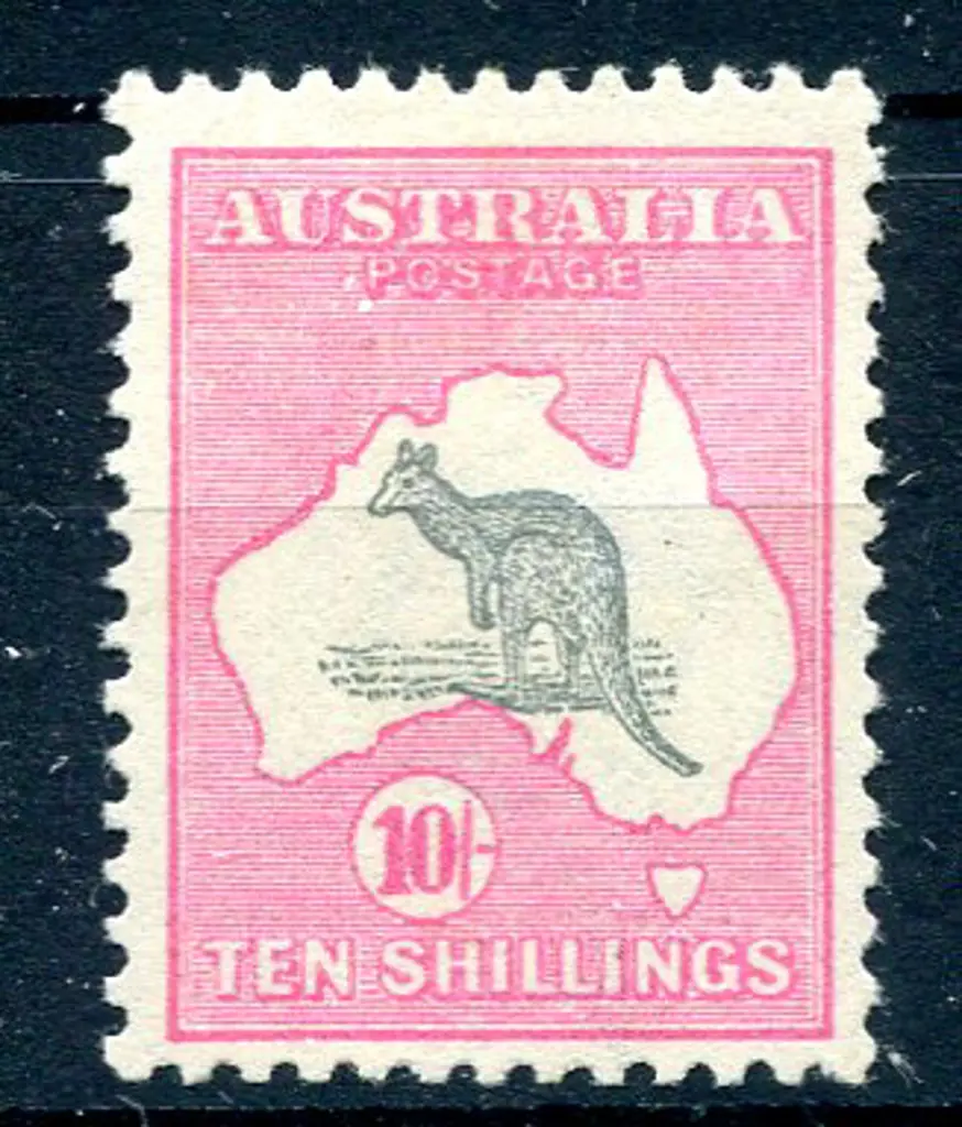 10/- grey & pink. Fresh MLH & well centred. ACSC ... Image 1++