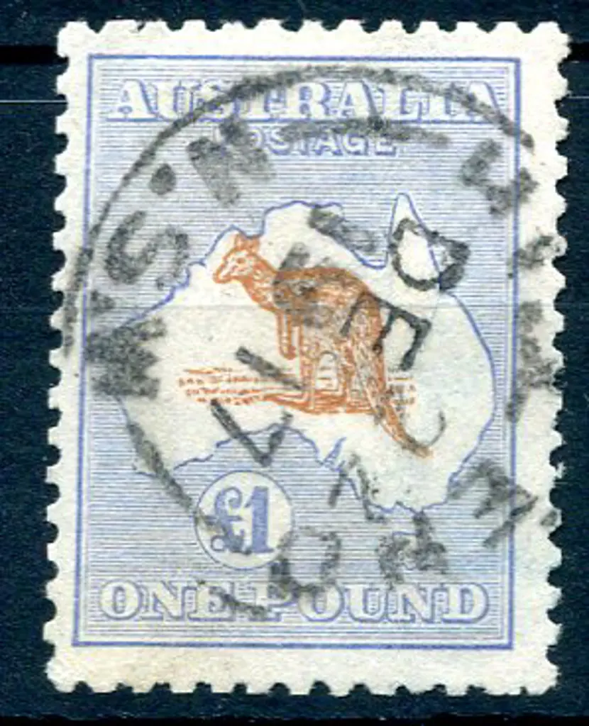 £1 chestnut & blue. Fine used with central DE 22 ... Image 1++
