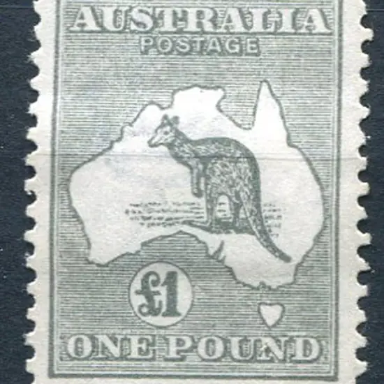 1924 £1 grey. MH with large central hinge remnant. ...