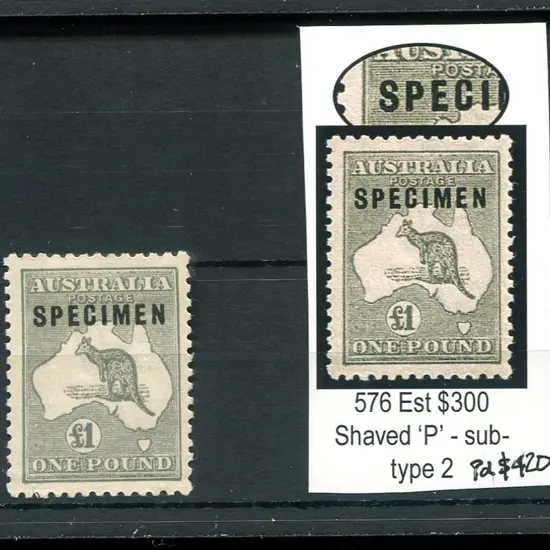 £1 grey ovptd "SPECIMEN" type C with sub-type 2 ...