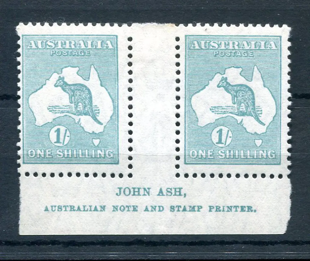 1/- blue-green Die IIB plate 4 John Ash imprint ... Image 1++