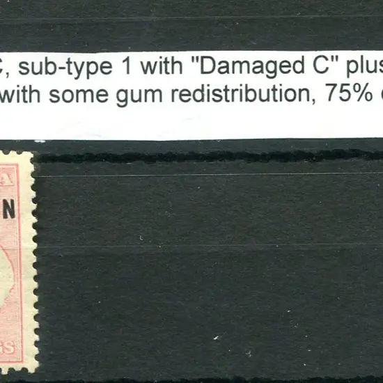 10/- grey & pale pink ovptd "SPECIMEN" type C ...