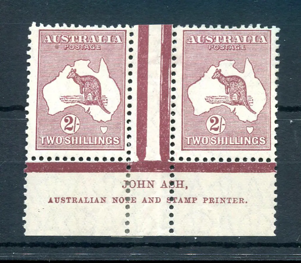2/- maroon John Ash "N" over "N" imprint pair with ... Image 1++