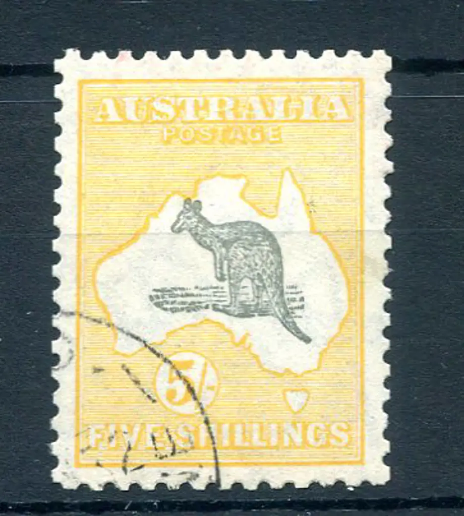 5/- grey & yellow-orange with "short Spencer's ... Image 1++