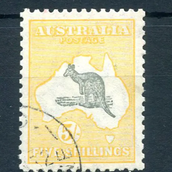 5/- grey & yellow-orange with "short Spencer's ...