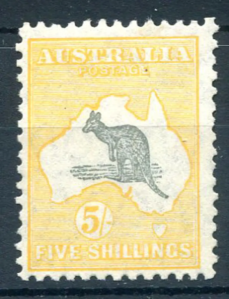 5/- grey & yellow-orange. Fine MLH. Fresh, rich ... Image 1++