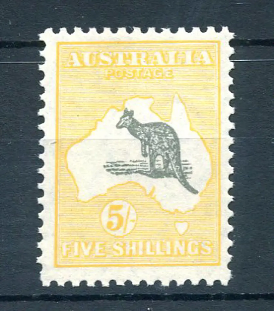 5/- grey & yellow-orange with "broken coast near ... Image 1++