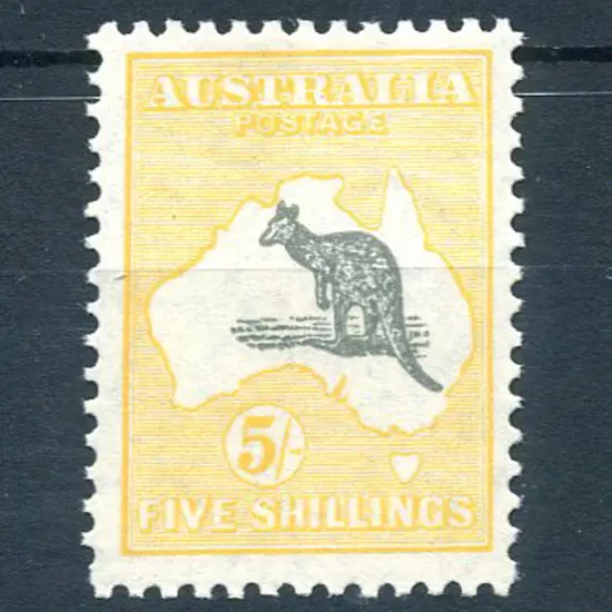 5/- grey & yellow-orange with "broken coast near ...
