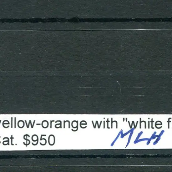 5/- grey & yellow-orange with "white flaw at top ...