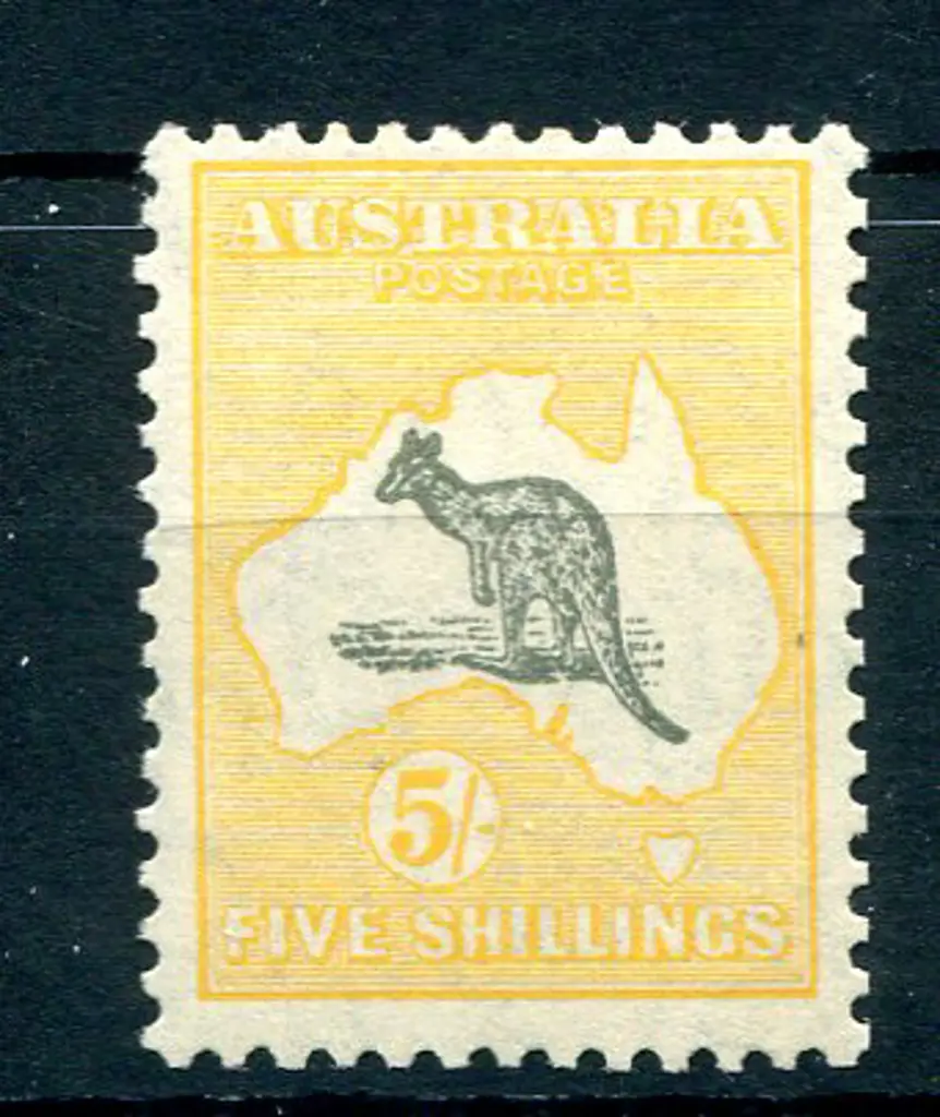 5/- greyish black & yellow-orange. Fine MLH, ... Image 1++