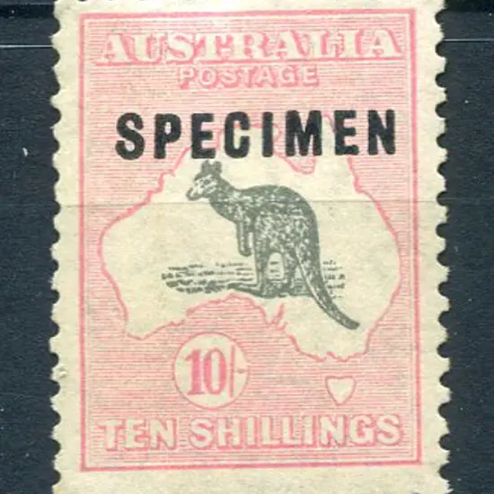 10/- grey & pale pink ovptd "SPECIMEN" type C. MLH ...