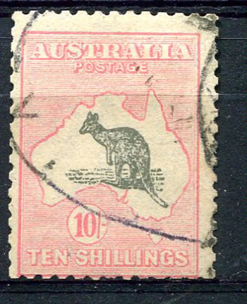 10/- grey & pale pink used, centred low & to left. ... Image 1++