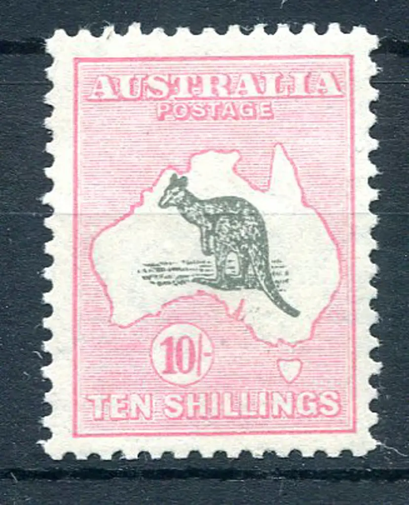 10/- grey & pale pink. MLH & well centred. ACSC ... Image 1++