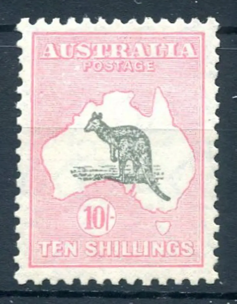 10/- grey & pale pink with "white flaw before ... Image 1++
