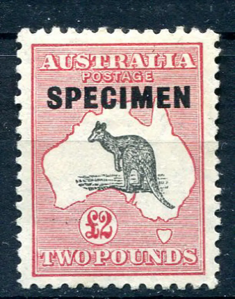 £2 grey & rose-crimson ovptd "SPECIMEN" type D. ... Image 1++