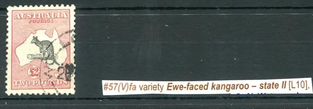 £2 black & rose-crimson with "Ewe-faced kangaroo" ... Image 1++