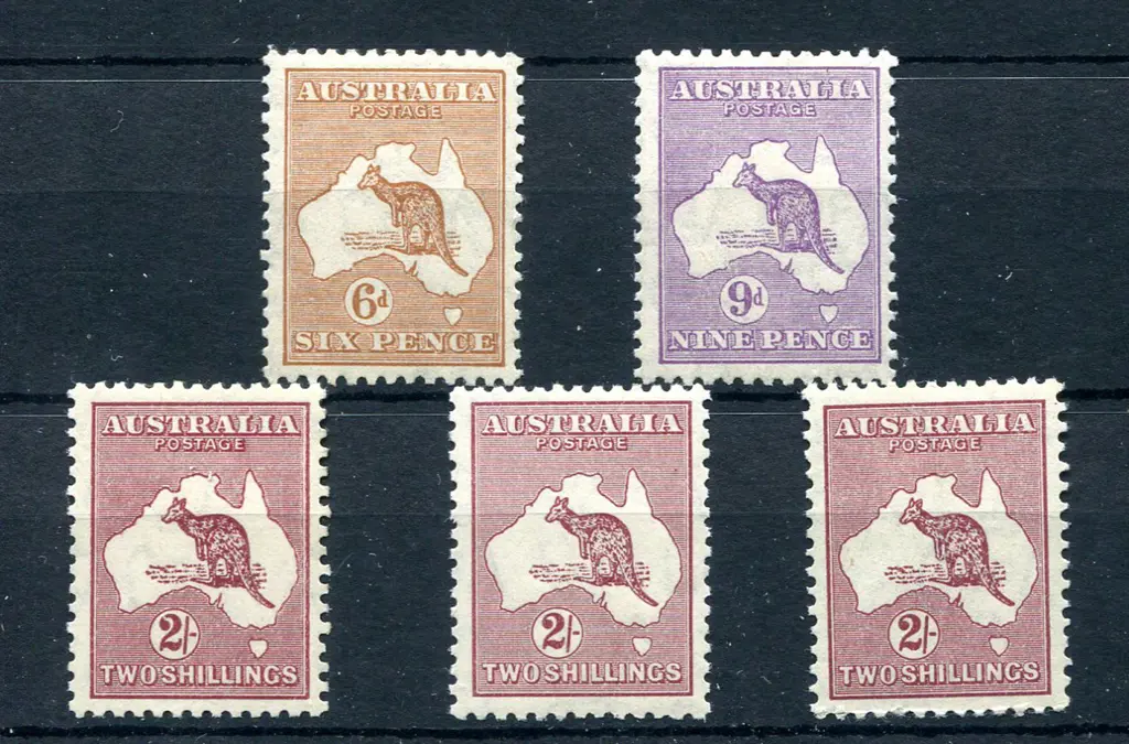 6d chestnut & 9d violet both MLH plus 2/- redrawn ... Image 1++