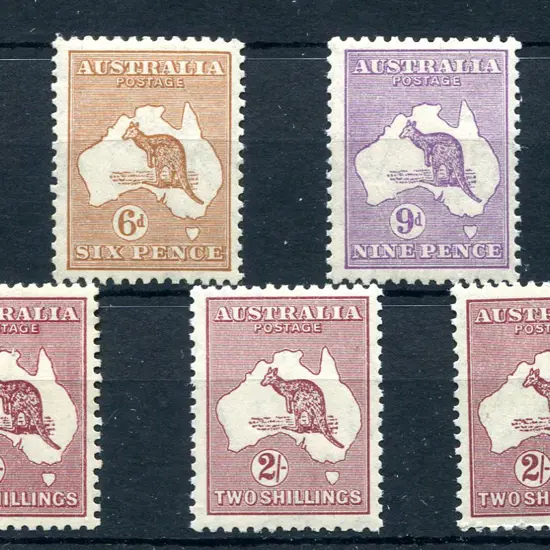6d chestnut & 9d violet both MLH plus 2/- redrawn ...