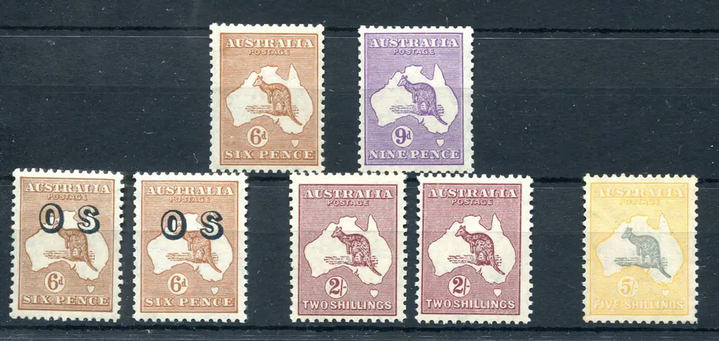 6d chestnut to 5/- grey & yellow. MLH, the latter ... Image 1++