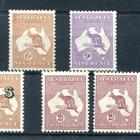 6d chestnut to 5/- grey & yellow. MLH, the latter ...