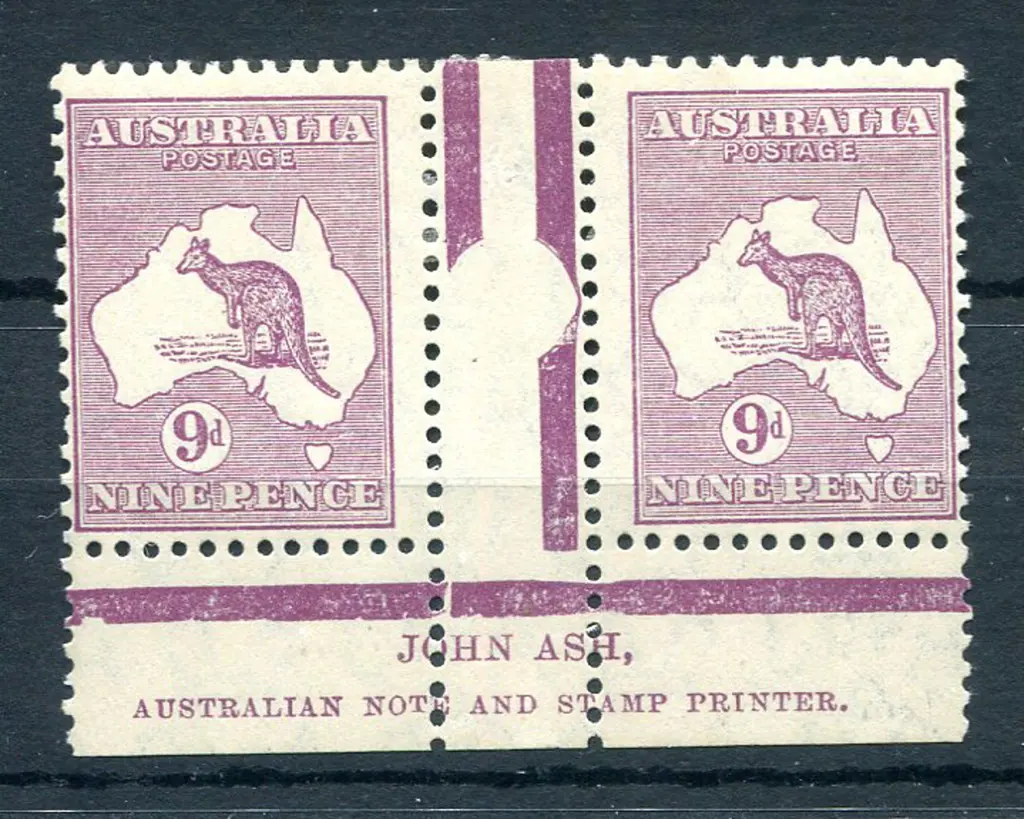 9d violet plate John Ash imprint pair in second ... Image 1++