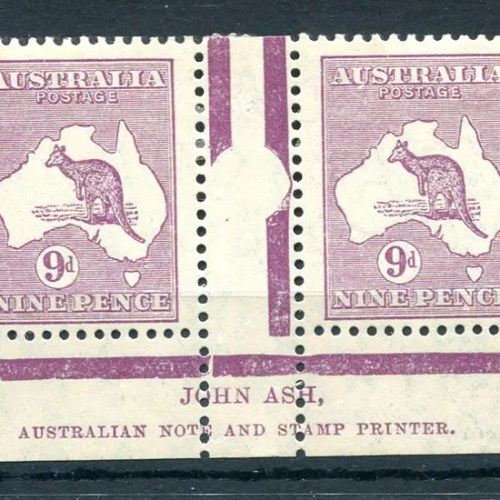 9d violet plate John Ash imprint pair in second ...