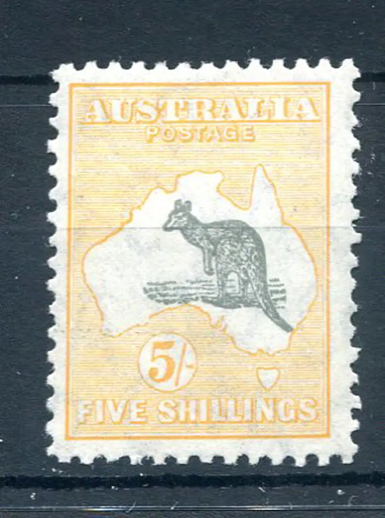 5/- grey & yellow-orange. Fine MLH. Fresh, rich ... Image 1++